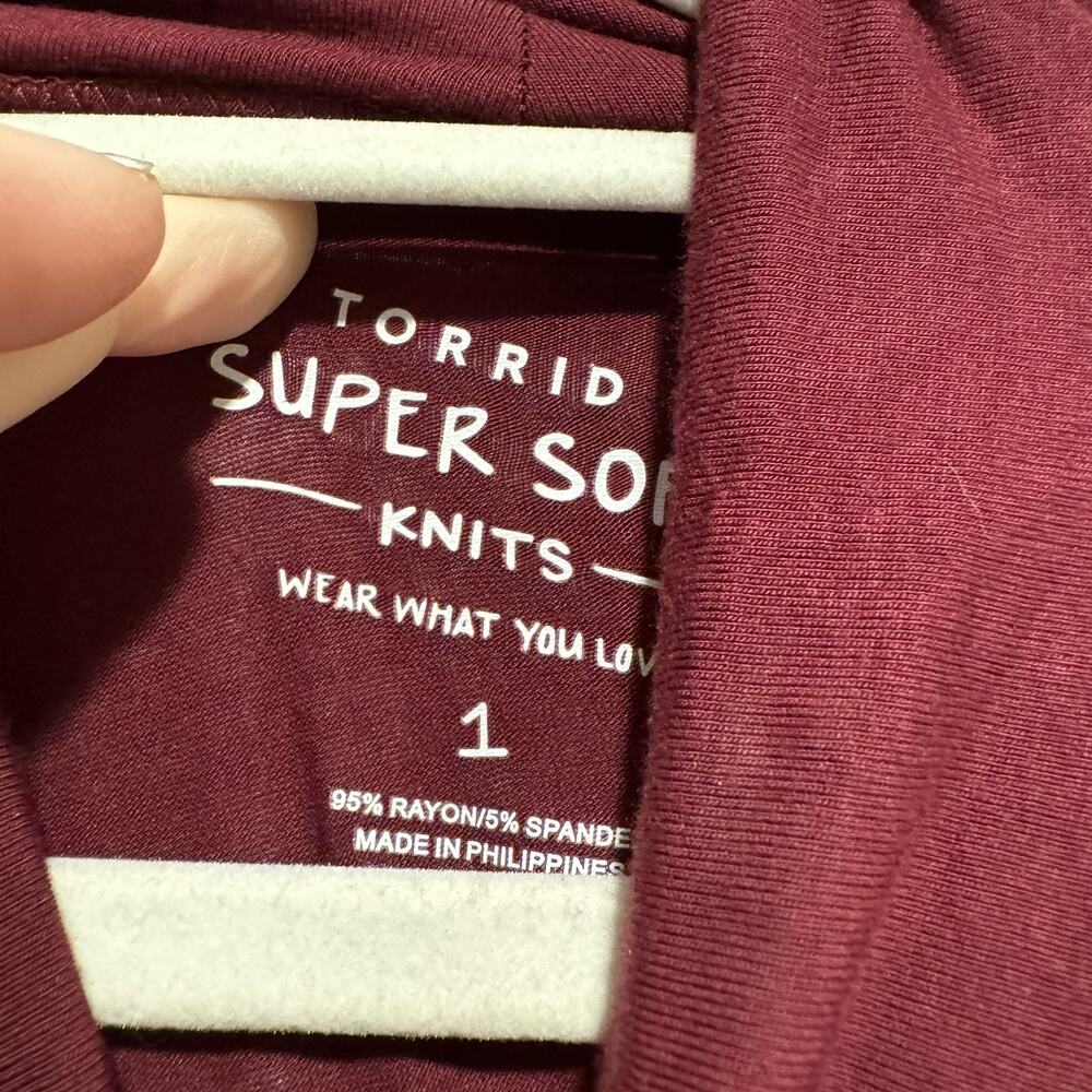 Torrid Burgundy Super Soft Knits Turtleneck Plus Size 1X - Picture 4 of 5